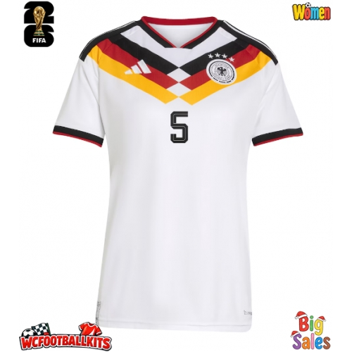 Germany Aleksandar Pavlovic #5 Replica Home Stadium Shirt for Women World Cup 2026 Short Sleeve